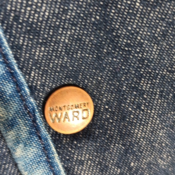 Vintage Montgomery Ward Sherpa Lined Denim Vest. - Picture 3 of 9